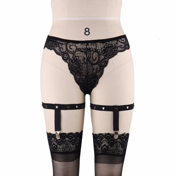 

womens's fetish harajuku punk polyester belt adjustable stocking garters gothic bondage harness bottoms p0086, Black;white