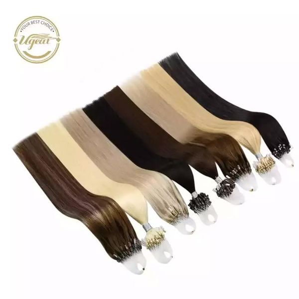 

20 цветов] ugeat micro loop extensions человеческих волос 14-24 \ "машина remy волос микро кольцевые наращивания волос 1g / 1s 50g / wmtuyx, Black