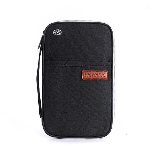 

small style rfid anti-theft travel passport bag ticket credit id card holder women passport wallet1, Red;black