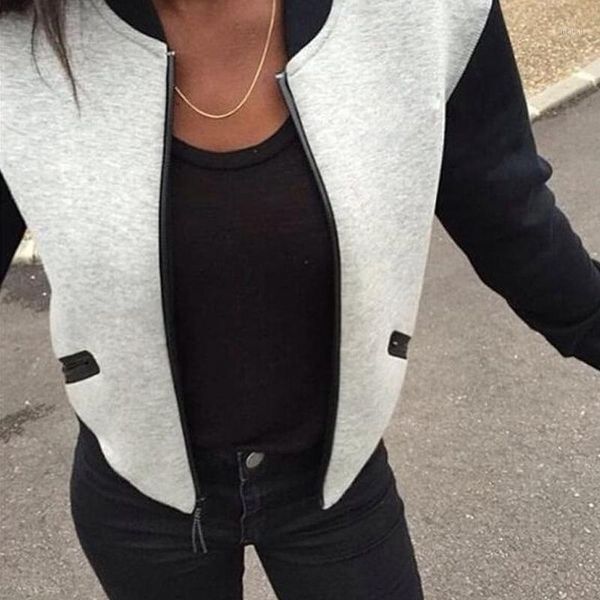 

women's jackets 2021 winter autumn women jacket coat baseball patchwork zipper loose female thin pocket outwear windbreaker1, Black;brown