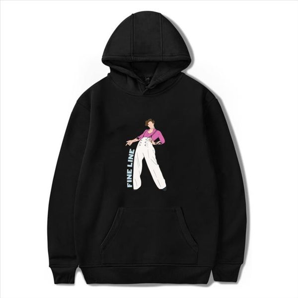 

fine line harry style hoodie men women hooded sweatshirts harajuku graphic male pullover hip hop streetwear trendy spring, Black