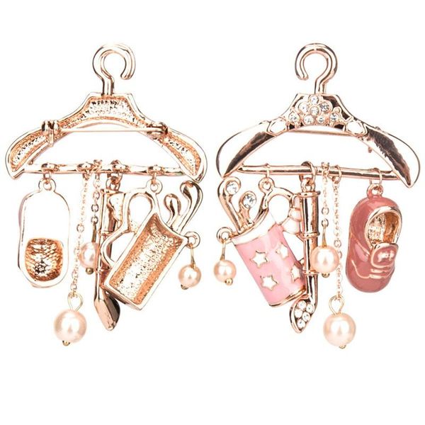 

cute pink hanger brooches for women enamel brooch pins fashion jewelry bijouterie jacket badges pendants broches, Gray