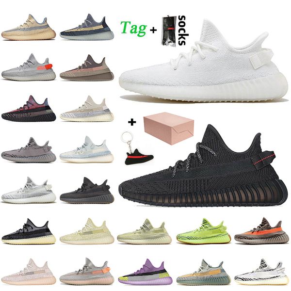 

with box kanye west cream black reflective women mens running shoes asriel israfil ash blue stone cinder v2 trainers sneakers