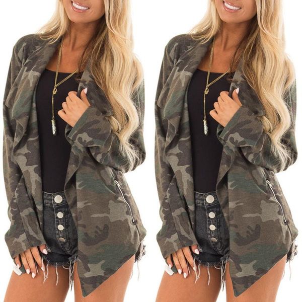 

women's jackets s-xl autumn spring winter denim jacket casual leisure long sleeve camouflage coat, Black;brown