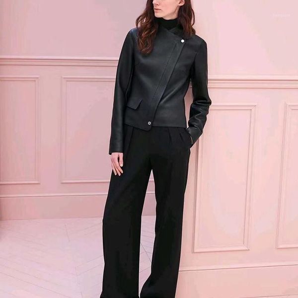 

women coats natural genuine leather 2020 new fashion autunm winter lady 100% sheepskin jackets h8091, Black