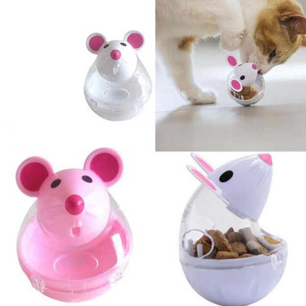 

cat toys tumbler leakage ball pet bowl feeder toy mice mouse shape rolling playing training exercise fun for