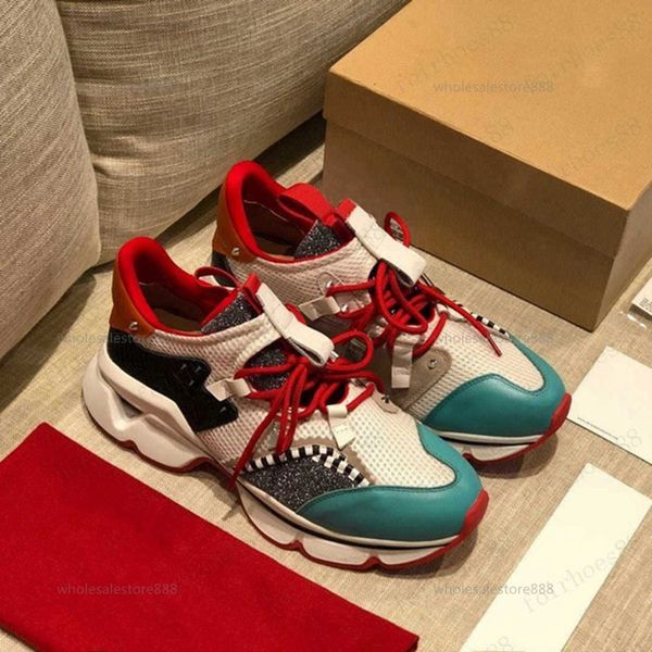 

2021 fashion red bottom men women casual shoes spikes rivets rhinestone dress party walking shoes sneakers chaussures de sport, Black