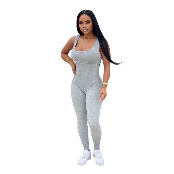 

женщины сплошной вязаный комбинезон scoop шеи без рукавов slim fit rompers дамы летний жилет комбинезон, Black;white