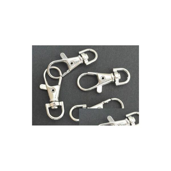 

80pcs/lot tibetan silver antique bronze lobster swivel clasp for key ring 31x12mm wug6p