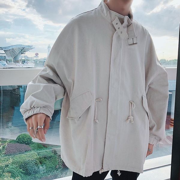 

2018 autumn new men's youth casual fashion loose color matching temperament personality wild cotton polyester long-sleeved shirt1, Black;brown