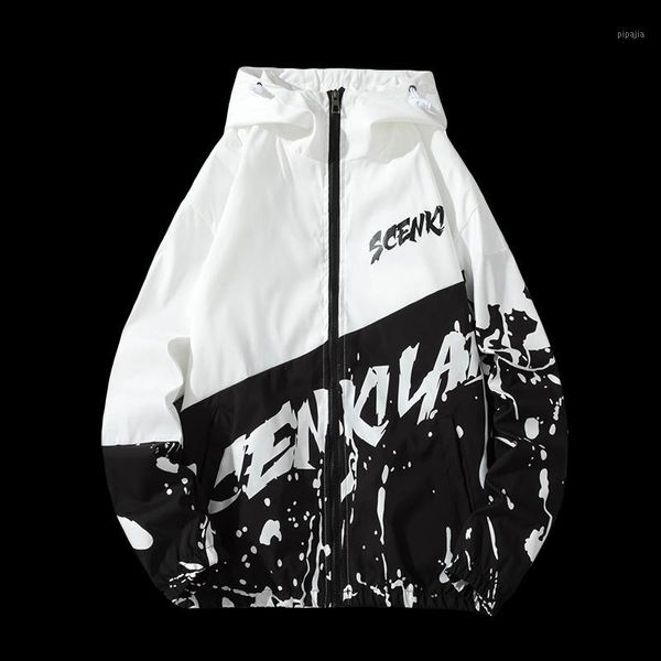 

autumn men's hip hop jacket windbreaker hooded casual zipper male vintage streetwear jackets casual baseball clothes1, Black;brown