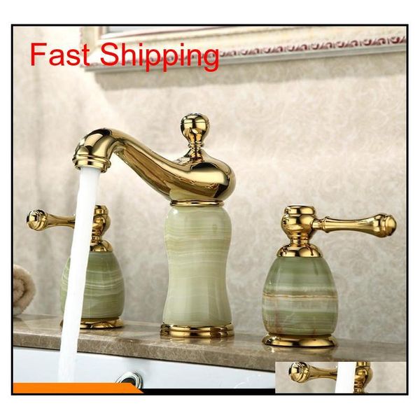 

new arrival gold finished luxury widespread bathroom sink faucet brass and jade basi qylevw homes2011