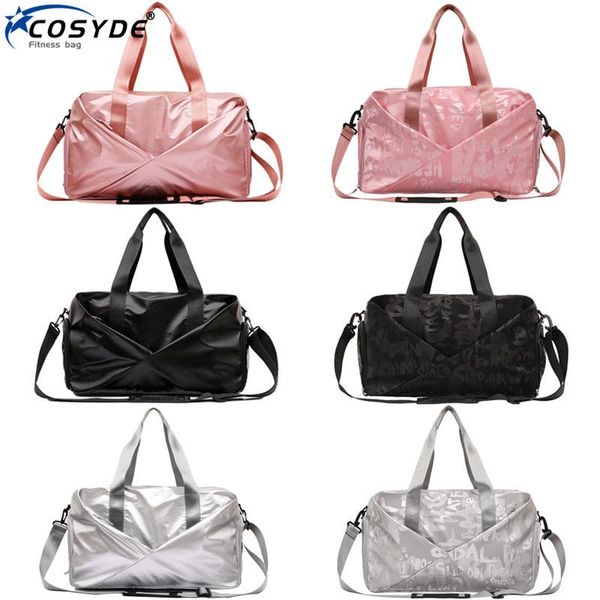

women's nylon cloth travel bag large capacity shoulder bag soft dry and wet separation independent shoes waterproof handbag