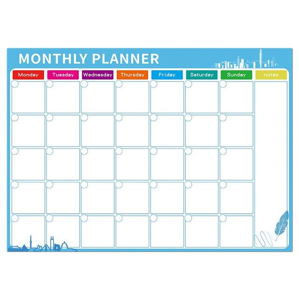 

netic board dry erase board erasable whiteboard nets fridge refrigerator to-do list monthly daily planner schedule