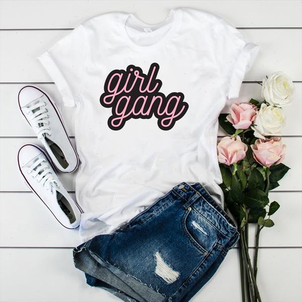 

women girl gang power letters fashion cute ladies graphic tshirt clothes t tee female womens shirt clothing t shirt, White