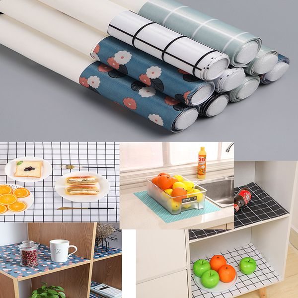

46*300cm diy can be cut drawer mat oil-proof moisture kitchen table shelf liner mats cupboards pad paper non slip waterproof closet placemat