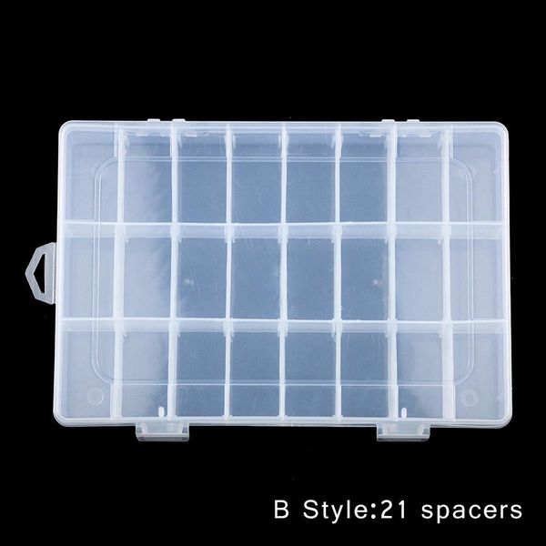 

jhnby пластиковый прямоугольник 24/12 сетка отсек для хранения big box серьги кольцо ювелирных изделий бисер дело контейнер дисплей diy аксе