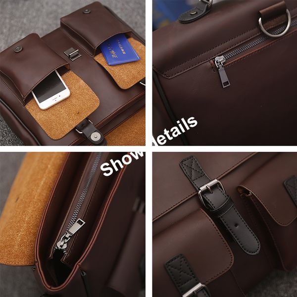 

ataxzome new business briefcase quality leather fashion design 14-inch men's bag for brown gift yz6398 0u75
