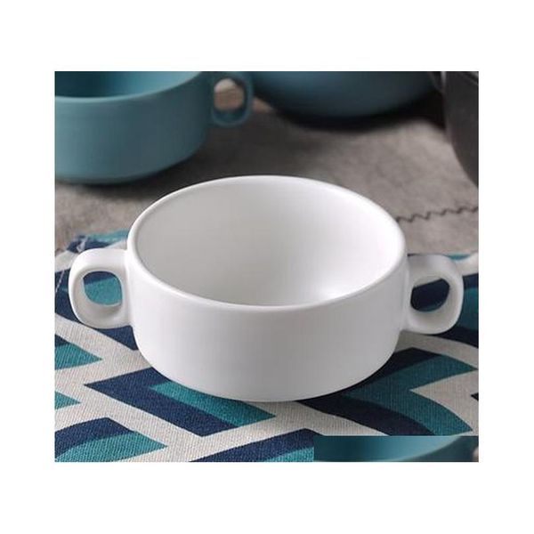 

set of 3 colors creative table ceramic double handle soup bowls new porcelain bowls set and mushr jlljxj dh_niceshop