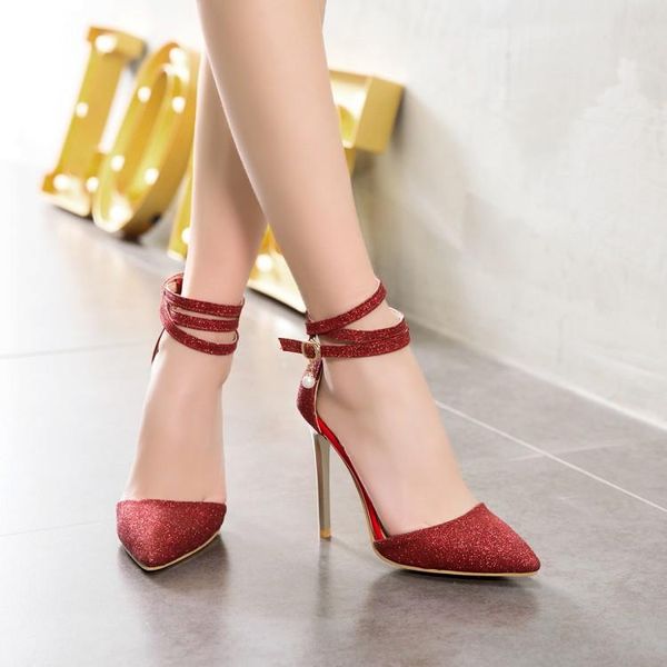 

dress shoes big size 11 12 13 14 15 16 17 high heels sandals women woman summer ladies package the heel pointed thick with, Black