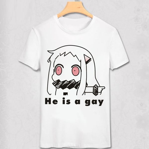 

kantai collection t-shirt anime t shirt women short sleeve fashion men soft tees he is a gay cute funny design hipster tee y200104, White;black