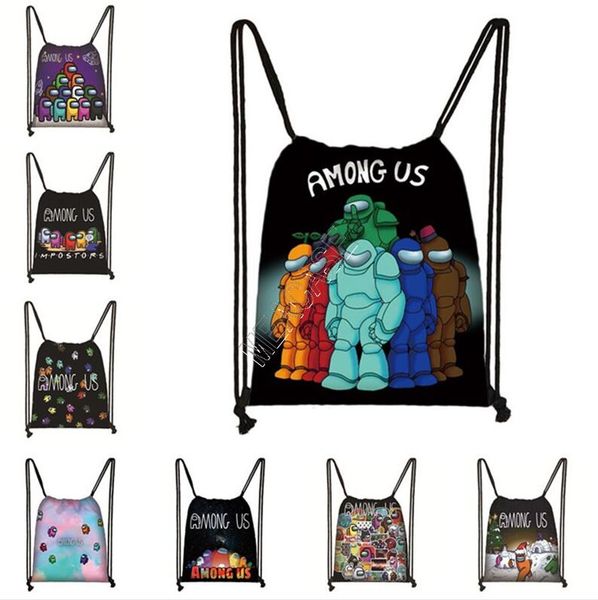 

game among us drawstring bag backpack students boy girls book bags baby kids cartoon among us bag portable organizer backpacks new d120903