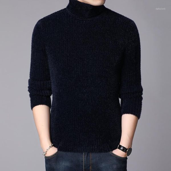 

men's winter turtleneck sweater thicken warm long sleeve pullover pure color full match pull homm knitted casual jersey hombre1, White;black