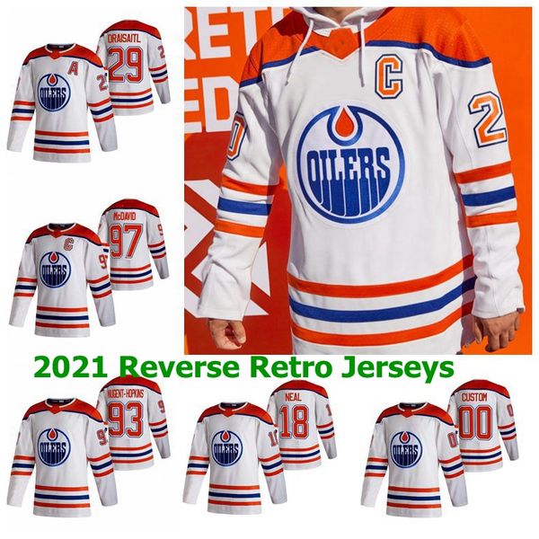 

edmonton oilers 2021 reverse retro hockey jerseys oscar klefbom william lagesson adam larsson brandon manning joel persson custom stitched, Black;red