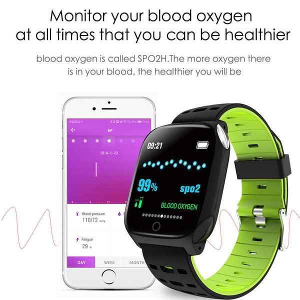 

men's watch f16, smart wristband pedometer, alarm clock, heart rate and blood prsure control, waterproof, ecg + ppgbgt
