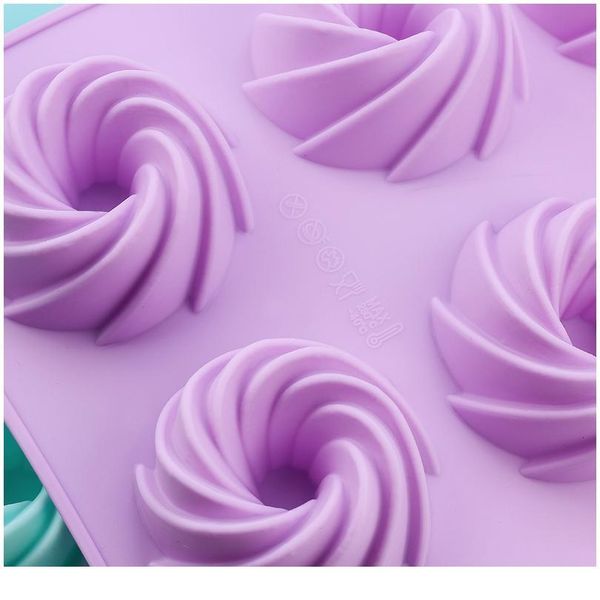 

8-cavity sile cake mold for baking pastry molds non-stick desserts moulds 3d spiral diy bakin qyllsi