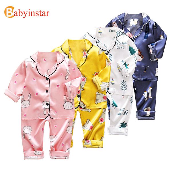 

babyinstar new fashion pajama sets toddler baby boys long sleeve cartoon printed +pants pajamas sleepwear outfits for girls y200704, Blue;red