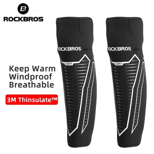 

rockbros winter reflective outdoor cycling knee protect leg sleeve fleece keep warm knee support windproof kneepads, Black