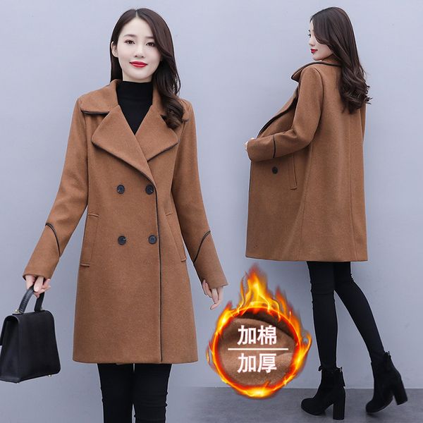 

2021 new winter size big clothes heavy cotton warm wool korean version of women's coat 9978, Black
