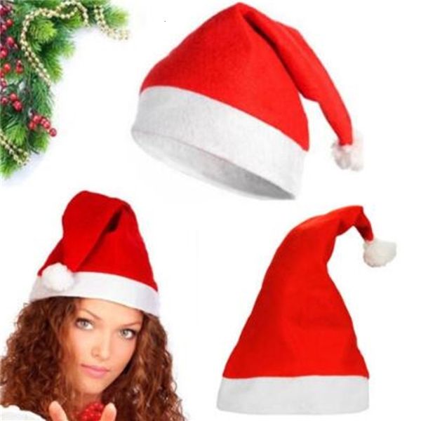 

1ygtred santa claus hat ultra soft plush cosplay decoration adults christmas party hats cca7310 300pcs