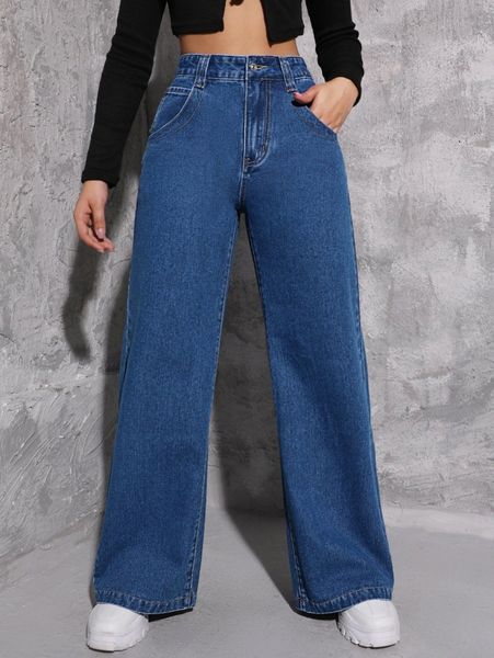 

high waist wide leg jeans a9ey#, Blue