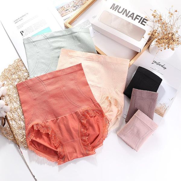 

seamless women shapers panty underwear high waist body-shaping cotton crotch plus size waist control, Black;white