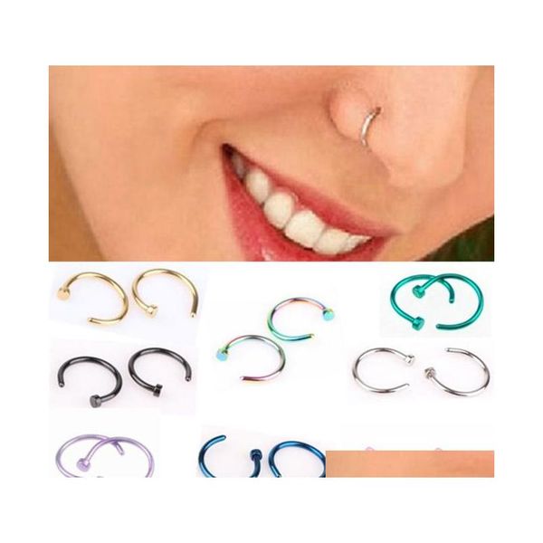 

women stainless steel nose ring c shape body piercing nose ring hoop women piercing jewelry fashion will and sandy gift hv0nz, Silver