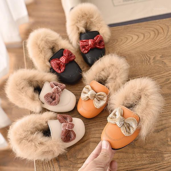 

new fur girls shoes winter fashion child girl snow boots shoes warm plush soft bottom baby girls boots leather snow c103011, Black;grey