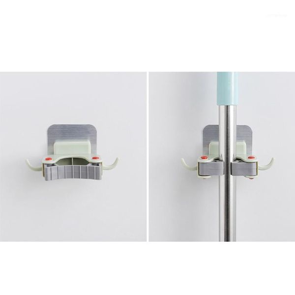 

hooks & rails adhesive wall mounted mop storage holder hook hanger clip seamless bathroom kitchen organizer1