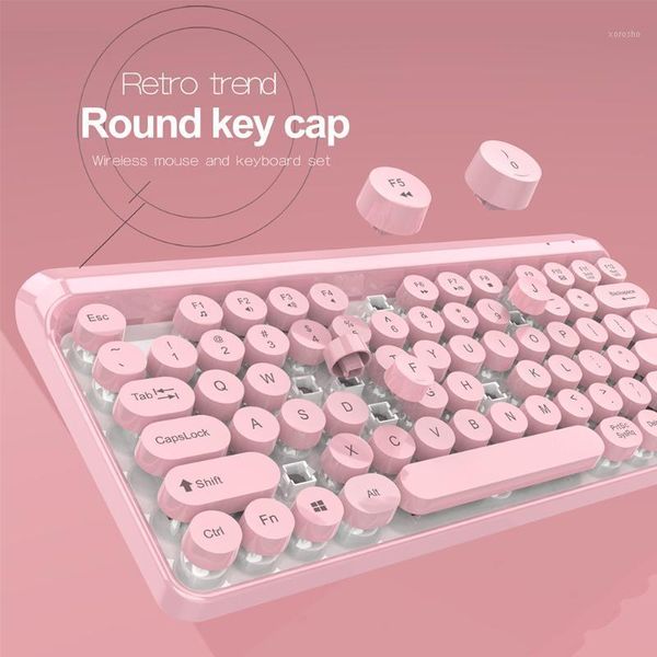 

2.4g ultra thin portable office abs waterproof wireless gaming punk key usb ergonomic sensitive keyboard mouse set1