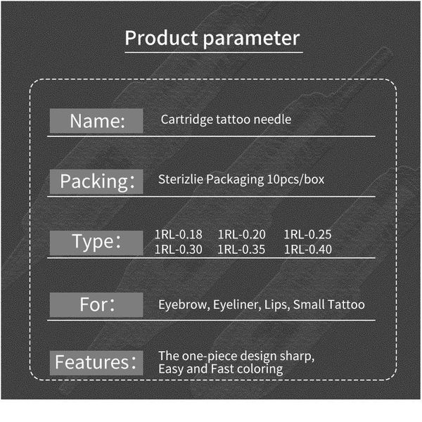 

100pcs disposable permanent makeup cartridge needles 1rl sterilized eyebrow tattoo needle for permanent makeup pen qylivx