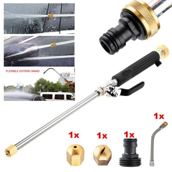 

hydro jet pressure power washer wand - upgrade water hose nozzle garden car wash and window washing flexible glass cleaning tool
