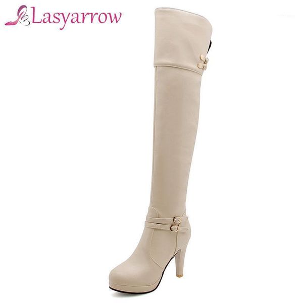 

boots lasyarrow botas mujer sale 2021 big size 34-48 women over the knee chunky heels round toe autumn platform shoes1, Black