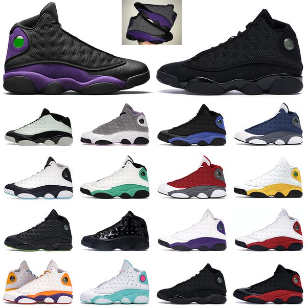 

athletic basketball shoes jumpman 13 13s men women court purple hyper royal red flint obsidian houndstooth bred chicago black cat mens train