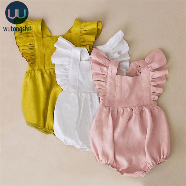 

summer girls rompers ruffles princess bebe roupas newborn clothes infant overalls clothing baby outfit 201023, Blue