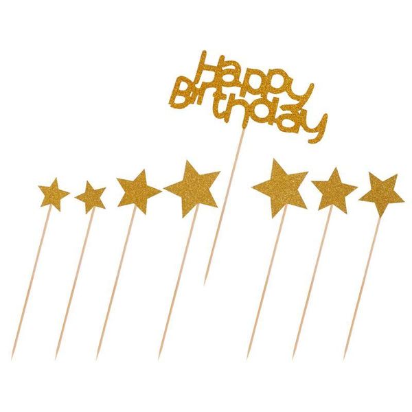 

24шт с днем ​​рождения торт топпер творческий декоративная вечеринка поставляет торт топпер торт вставляет украшения для фруктов jlljqv