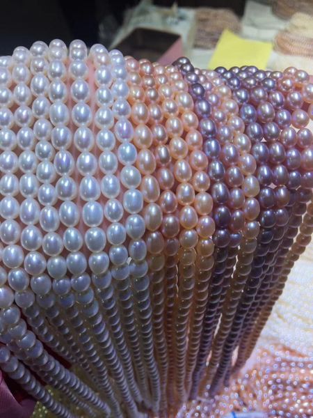 

chains freshwater pearl necklace round shape with size 6-7mm perfect luster for jewelry diy loose strands, Silver