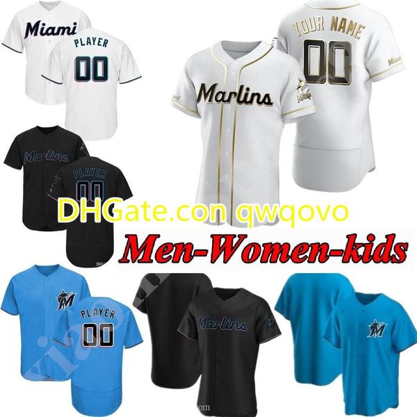 

2020 marlins men women youth starlin castro baseball jerseys brian anderson jorge alfaro garrett cooper curtis granderson neil walker jersey, Blue;black