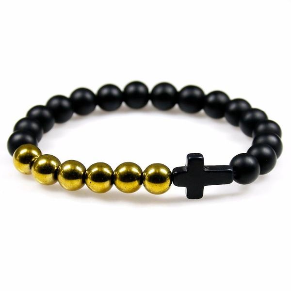 

black matte onyx stone charm bracelets bangles hematite natural stone bracelet for men pulseiras boho jewelry christmas gifts
