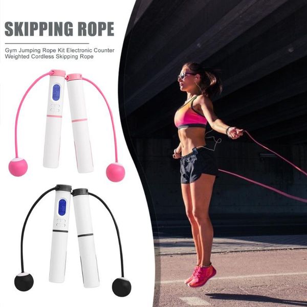 

lcd screen showing jump ropes smart counter anti-slip hand grip students sports competition skipping rope fitness equipment